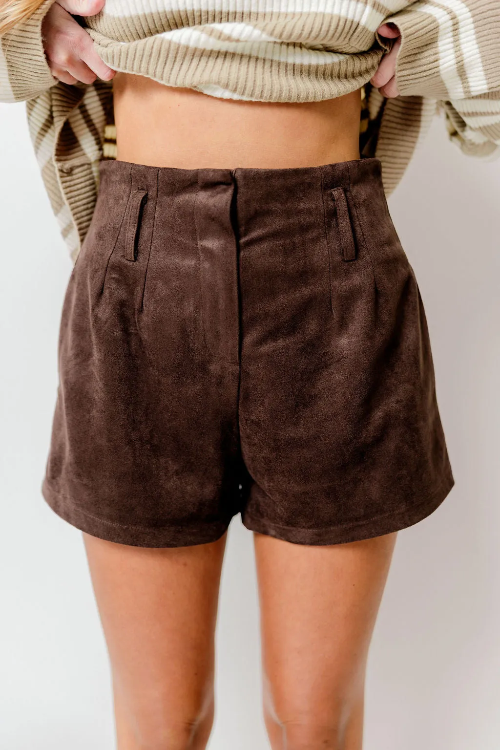 Wanda Suede Shorts in Brown *Final Sale* sold by Worth Collective product image thumbnail 2