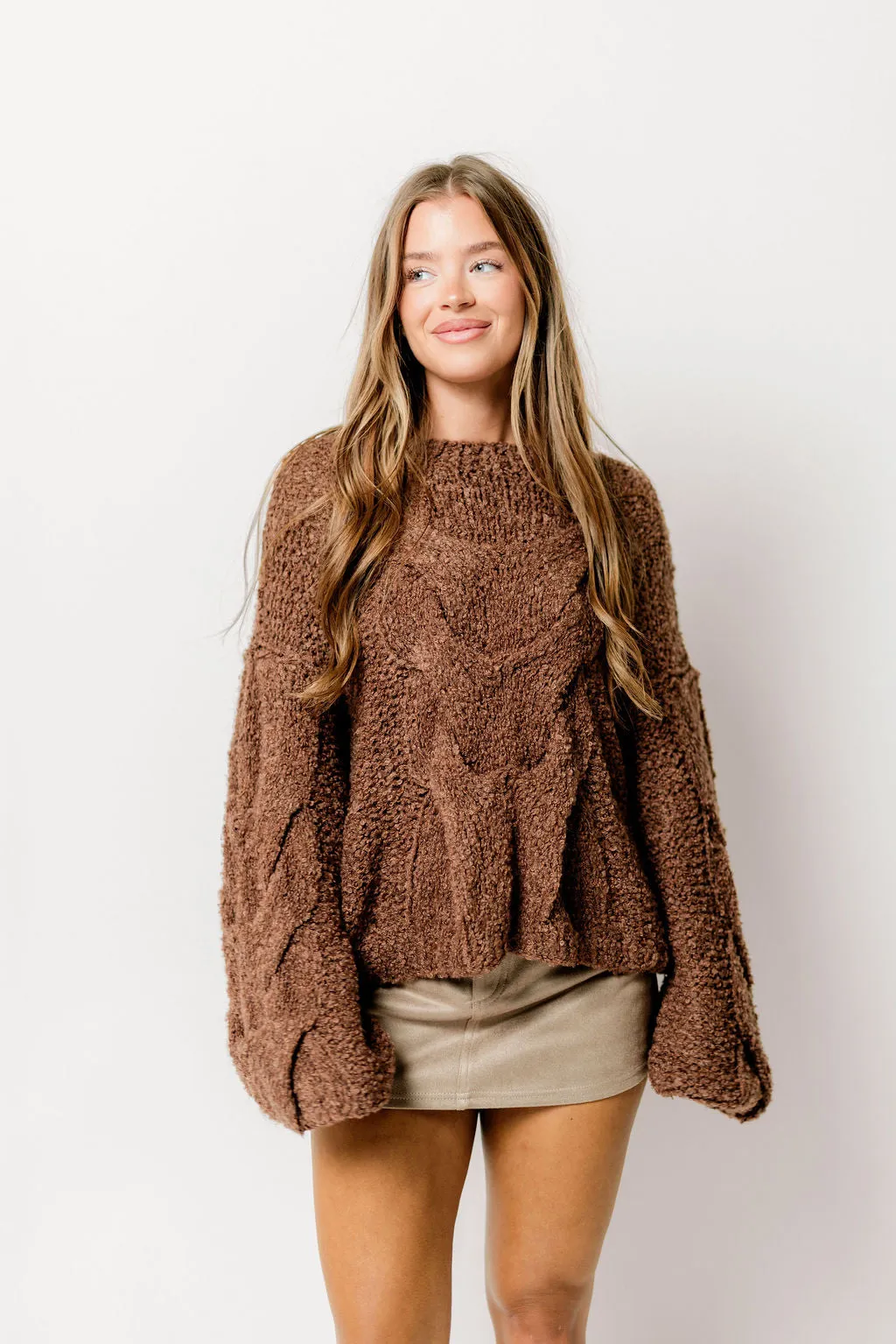 Moriah Knit Sweater in Brown sold by Worth Collective product image thumbnail 2