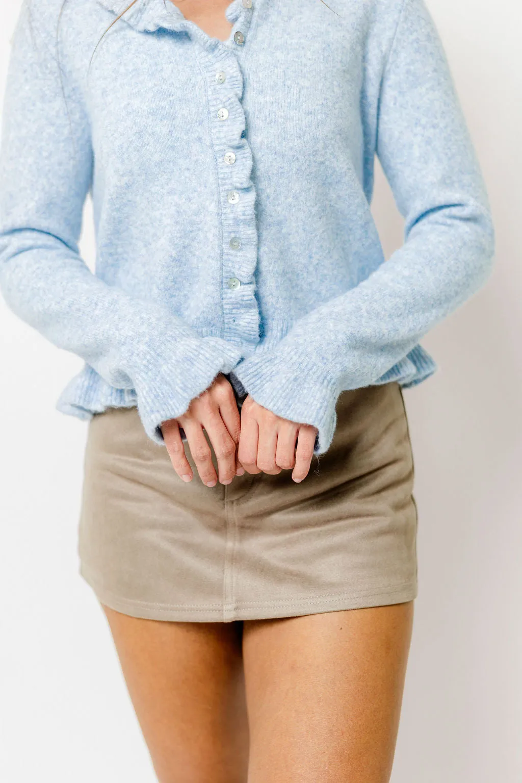 Dixon Faux Suede Mini Skort in Stone sold by Worth Collective product image thumbnail 2