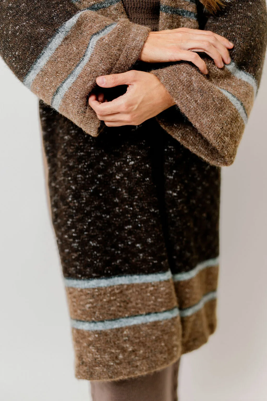 Gloria Striped Confetti-Knit Duster Cardigan in Taupe *Final Sale* sold by Worth Collective product image thumbnail 4