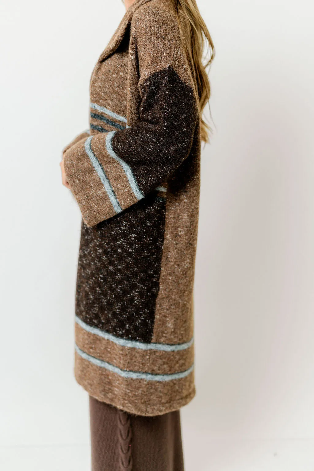 Gloria Striped Confetti-Knit Duster Cardigan in Taupe *Final Sale* sold by Worth Collective product image thumbnail 5