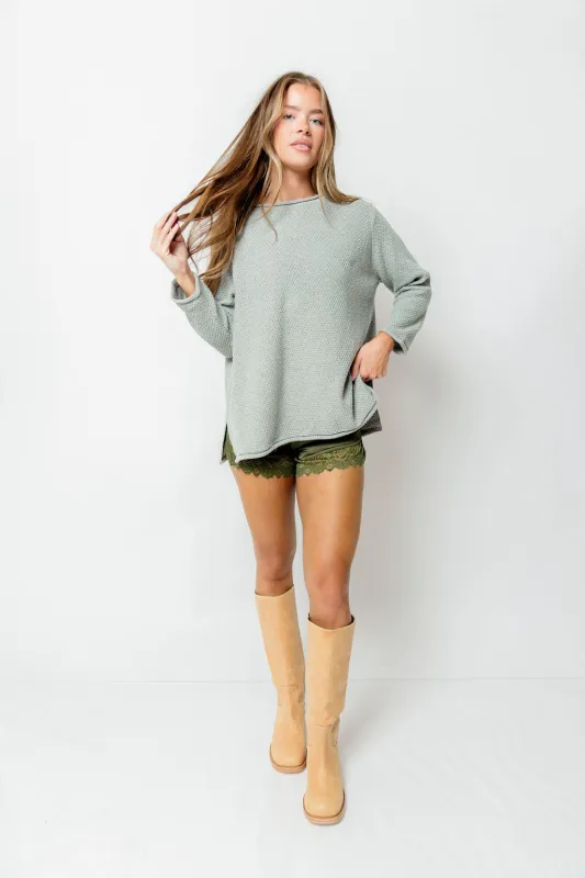 Alyse Pullover Sweater in Cement sold by Worth Collective