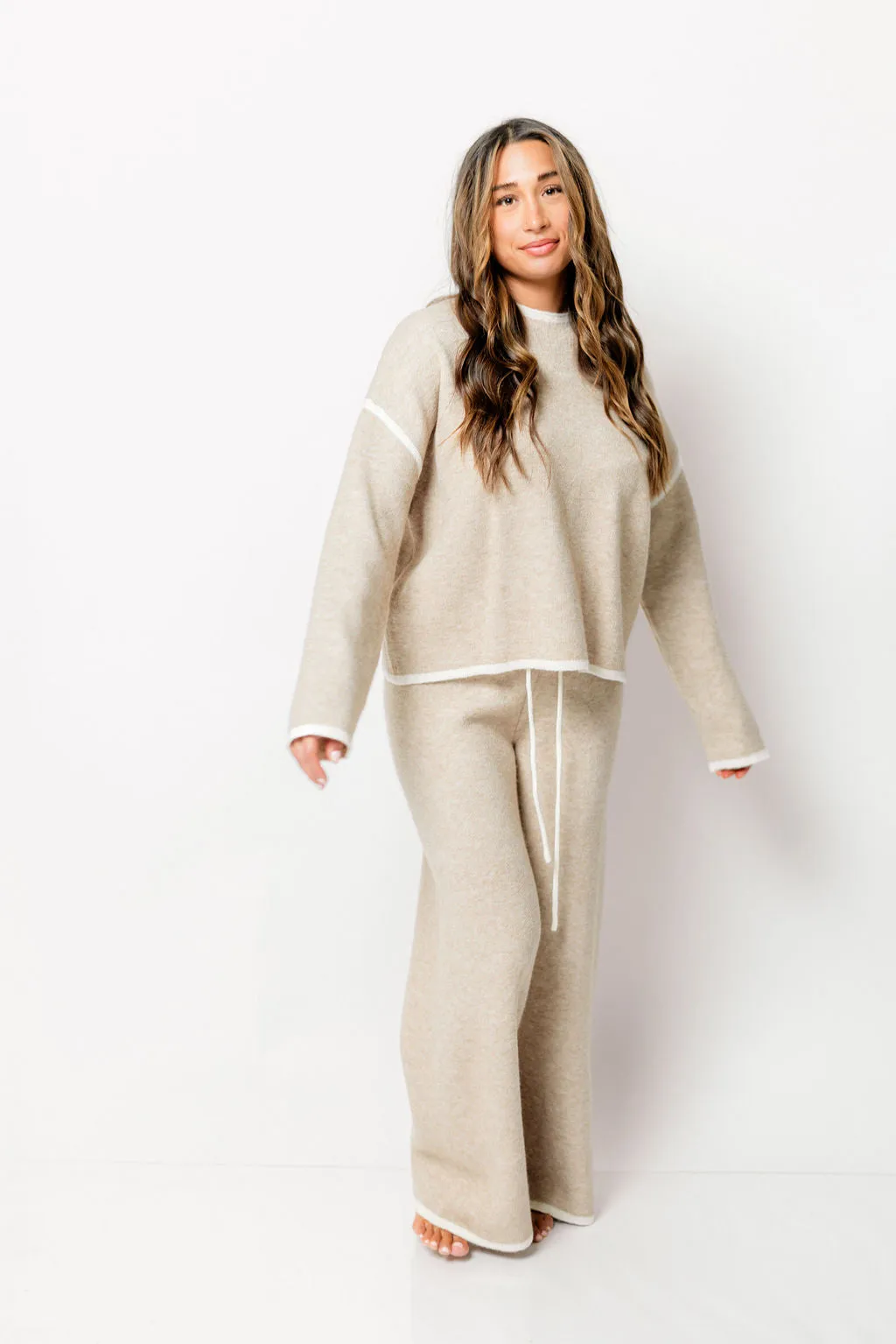 Chelsie Sweater and Pants Set in Mocha sold by Worth Collective
