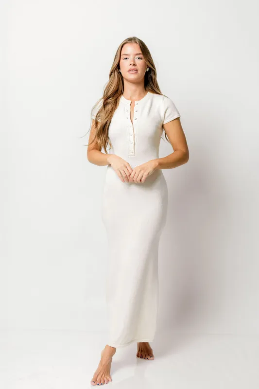 Cassandra Maxi Dress in Oat sold by Worth Collective