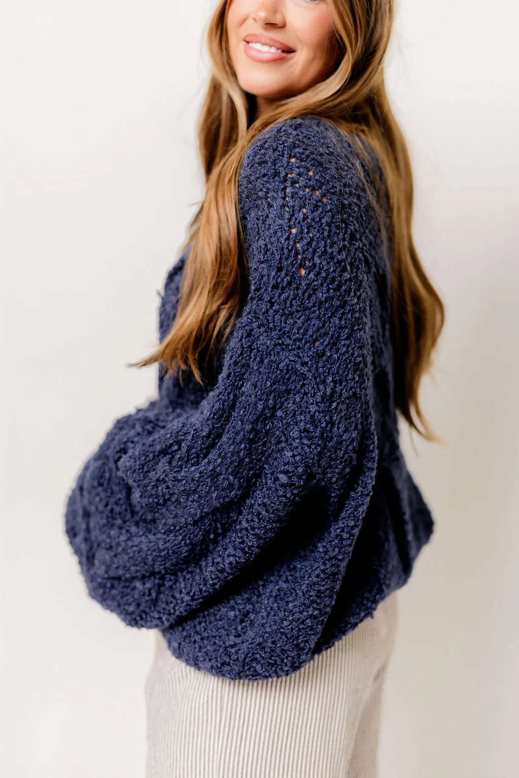 Moriah Knit Sweater in Purple Blue sold by Worth Collective product image thumbnail 5