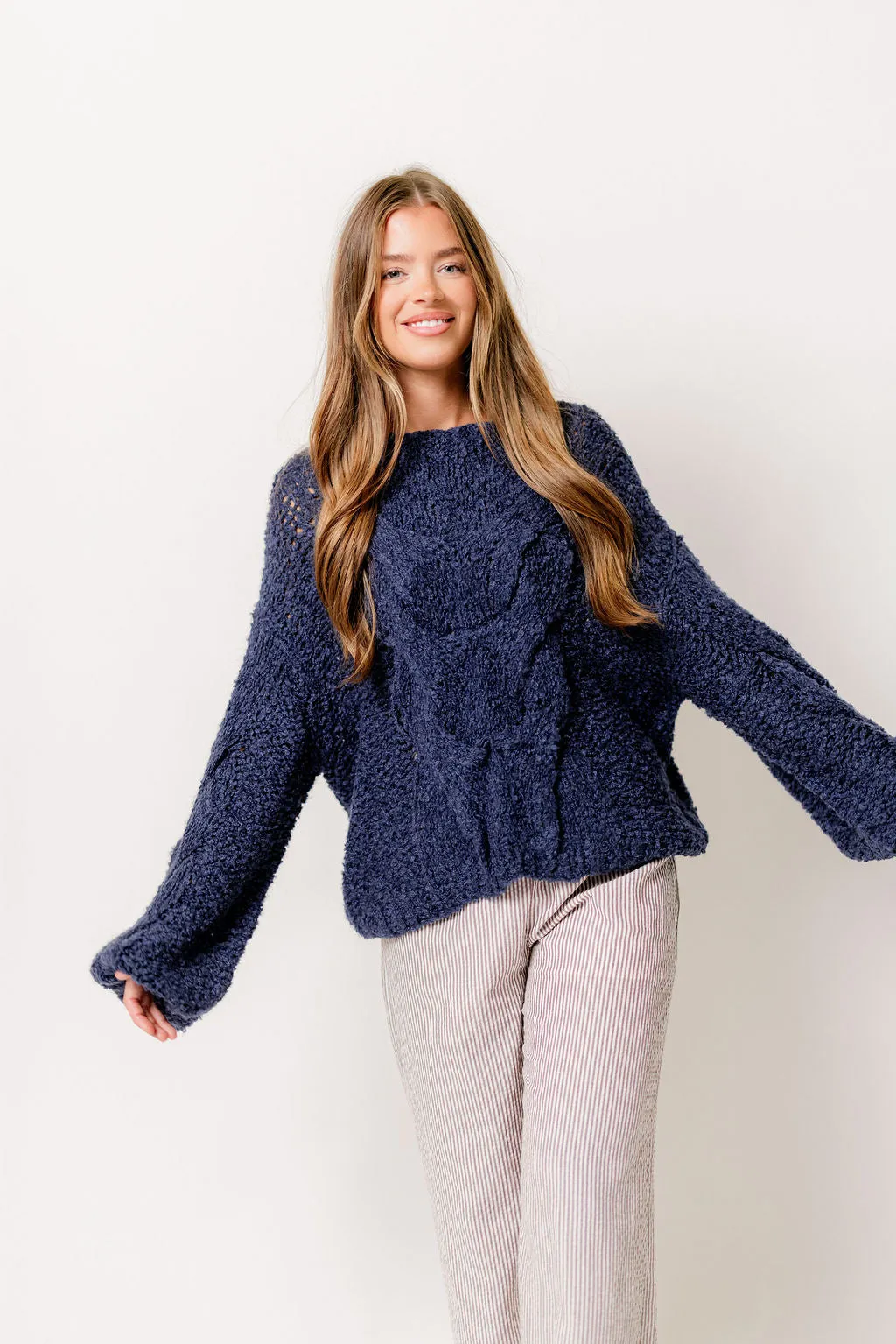 Moriah Knit Sweater in Purple Blue sold by Worth Collective product image thumbnail 2