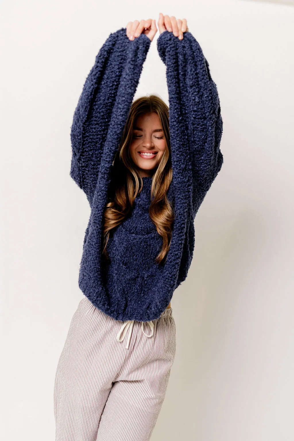 Moriah Knit Sweater in Purple Blue sold by Worth Collective