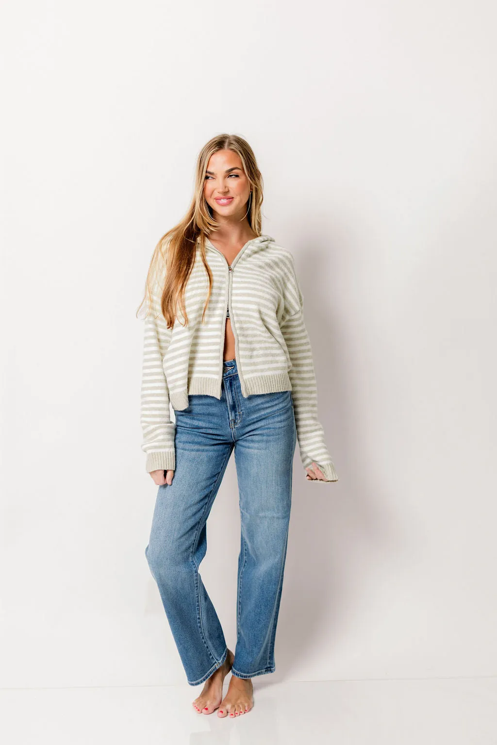 Tracey High Rise Straight Jean with 30” Inseam in Medium Dark sold by Worth Collective product image thumbnail 5