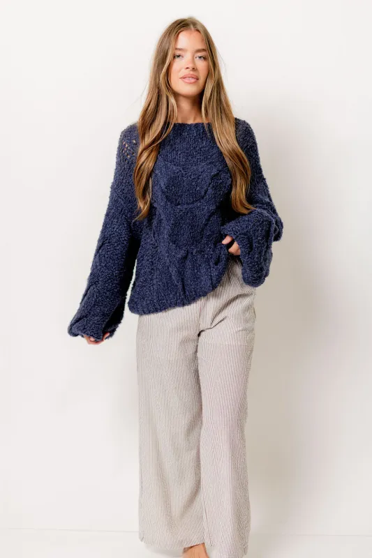 Cal Drawstring Waist Striped Pants in Brown Multi *Final Sale* sold by Worth Collective