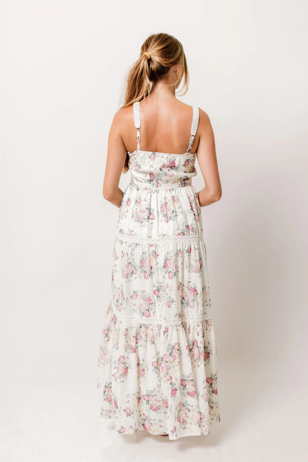 Ella Floral Maxi Dress in Cream/Berry sold by Worth Collective product image thumbnail 4