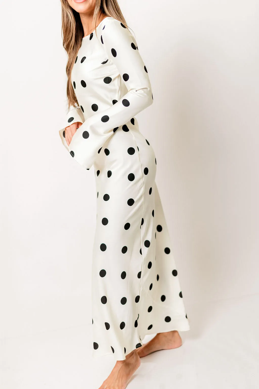 Georgie Polka Dot Maxi Dress in Cream sold by Worth Collective product image thumbnail 5