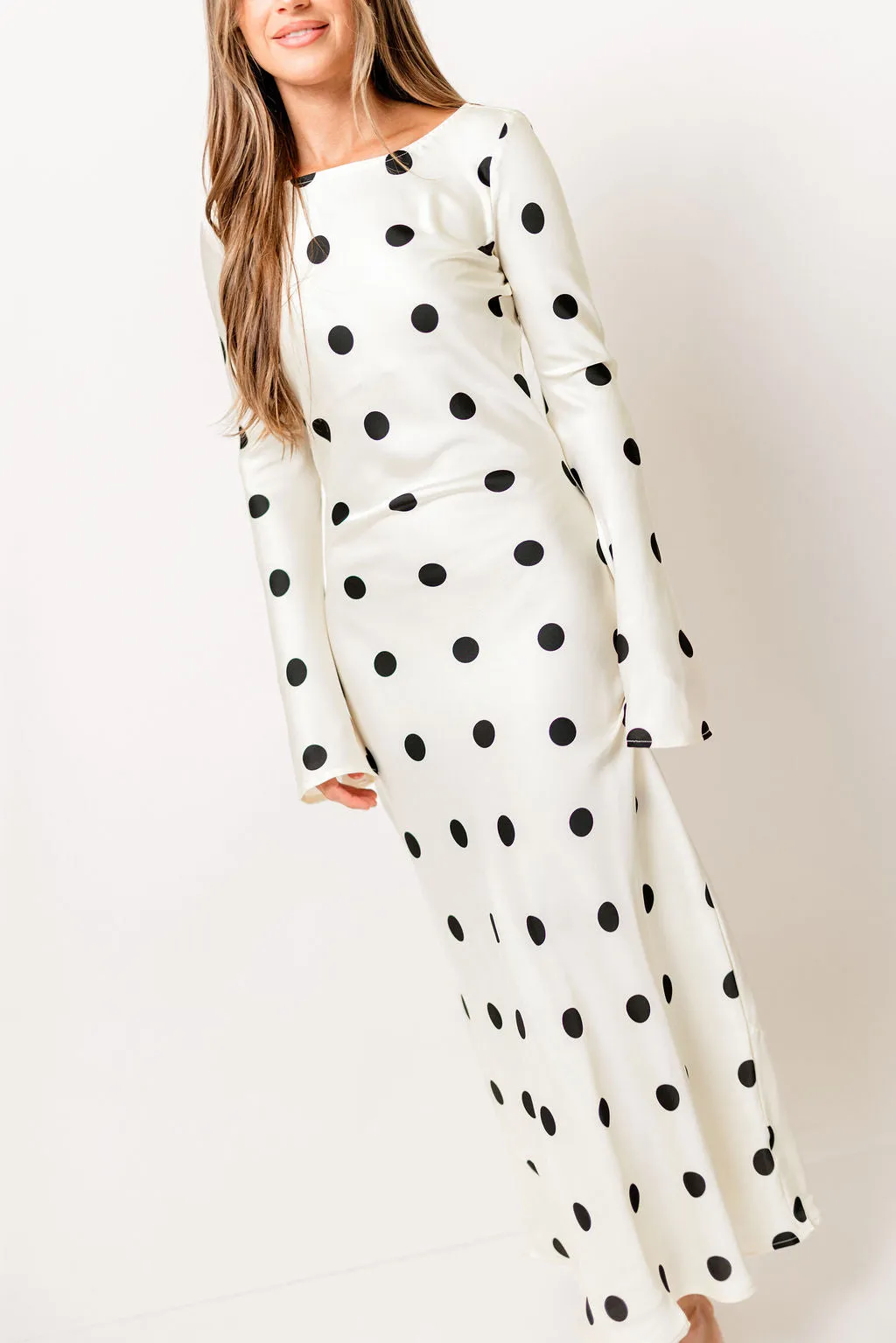 Georgie Polka Dot Maxi Dress in Cream sold by Worth Collective product image thumbnail 4