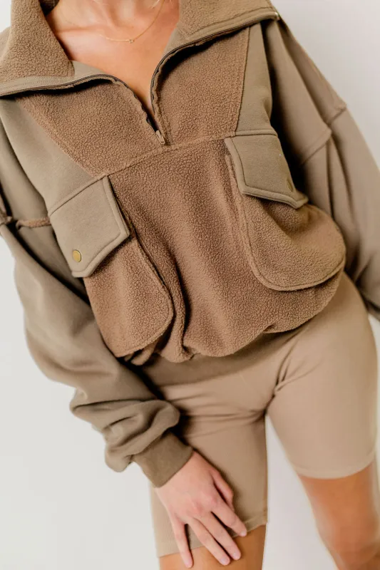 Carter Pullover in Stone sold by Worth Collective