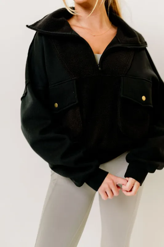 Carter Pullover in Black sold by Worth Collective