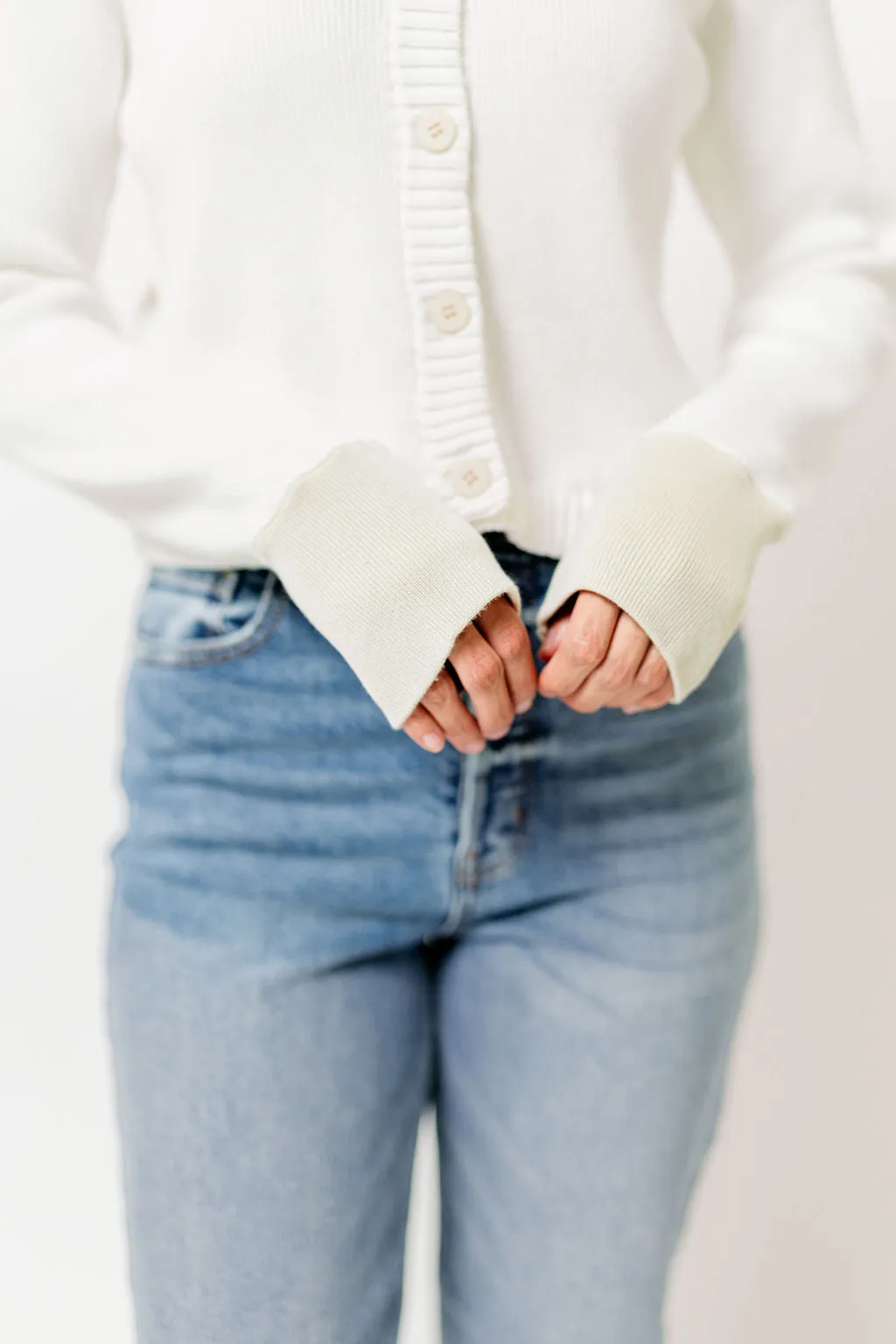 Meadow 100% Cotton Cardigan Top in Ivory sold by Worth Collective product image thumbnail 5