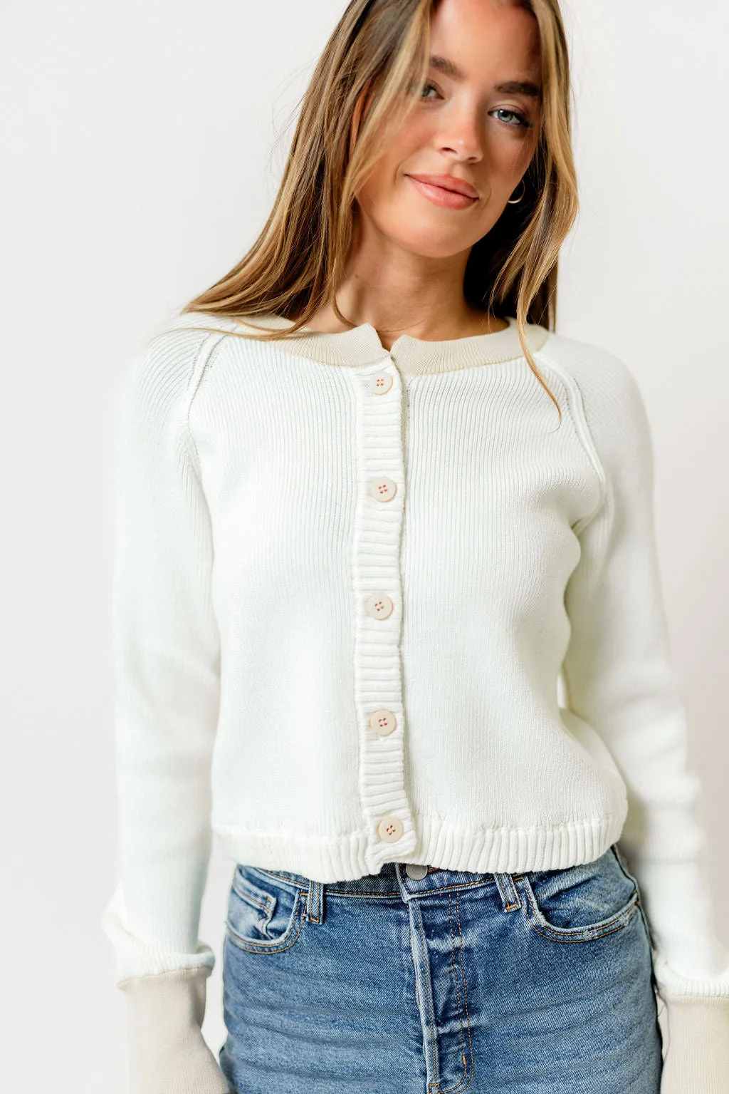 Meadow 100% Cotton Cardigan Top in Ivory sold by Worth Collective product image thumbnail 2