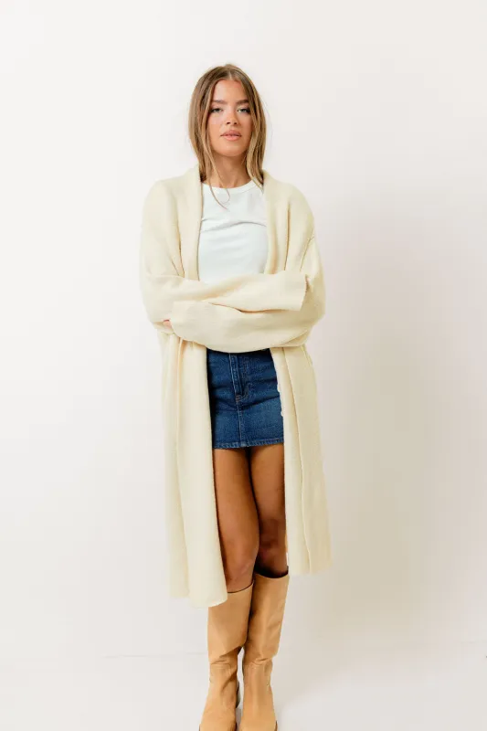 Misha Longline Open Front Duster Sweater in Alpaca sold by Worth Collective