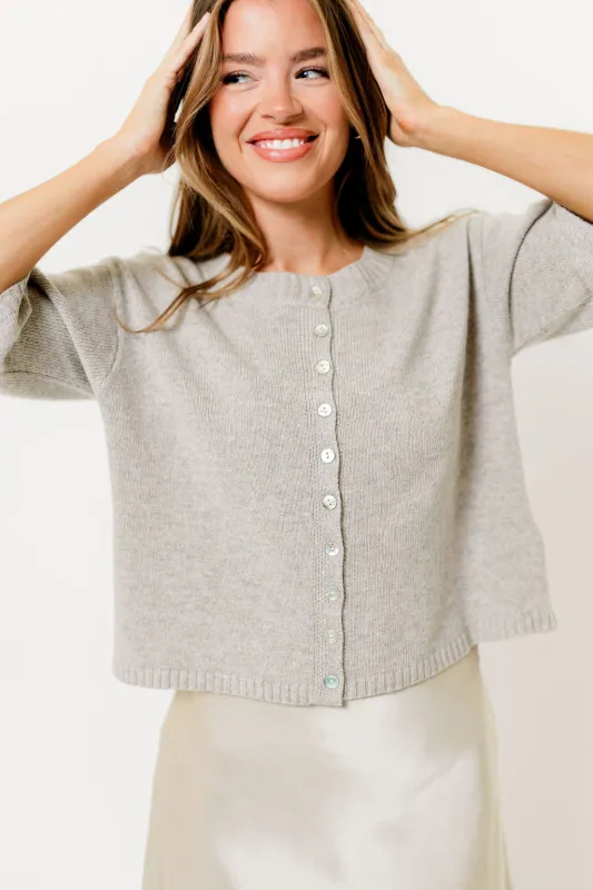 Stacey Cardigan Top in Beige sold by Worth Collective