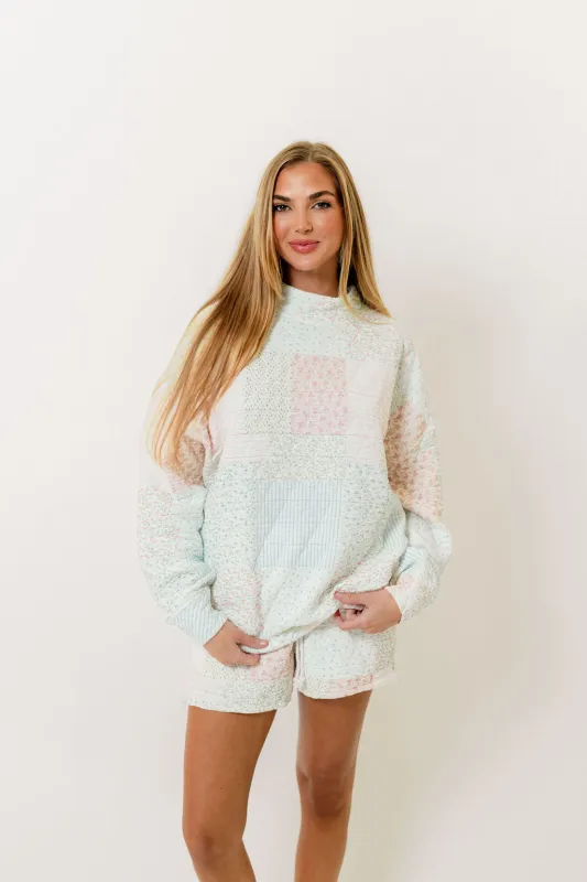 Rose Quilted Shorts in Pastel sold by Worth Collective