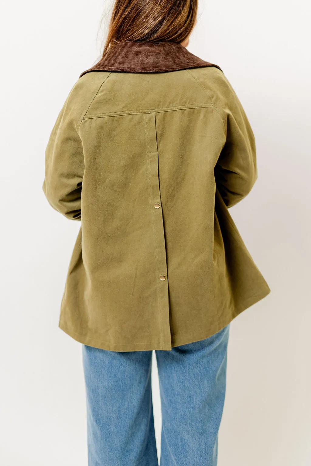 Tania Cotton Barn Jacket in Olive sold by Worth Collective product image thumbnail 3