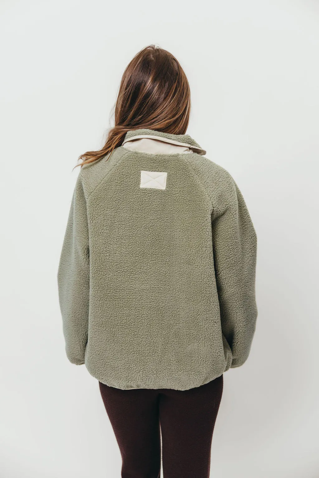 Arden Reversible Two Toned Sherpa Jacket in Mountain Sage sold by Worth Collective product image thumbnail 5