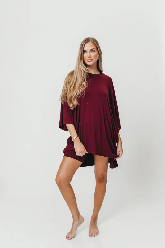 All Weekend Long Set - Short Sleeves - in Plum sold by Worth Collective