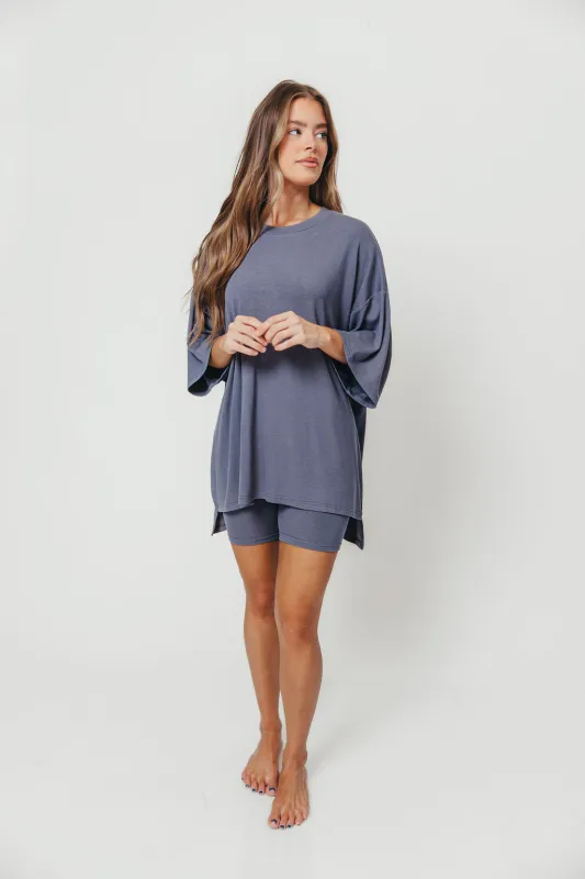 All Weekend Long Set - Short Sleeves - in Slate sold by Worth Collective