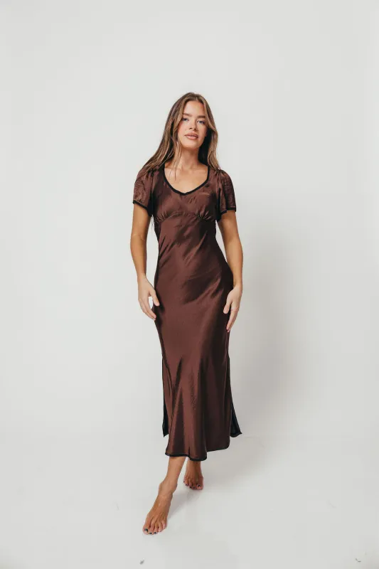 Stephanie Maxi Dress in Brown sold by Worth Collective