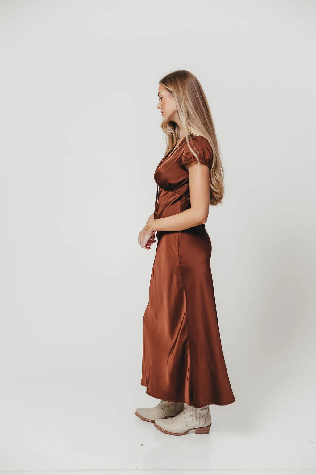 Vivienne Midi Dress in Brown sold by Worth Collective product image thumbnail 3