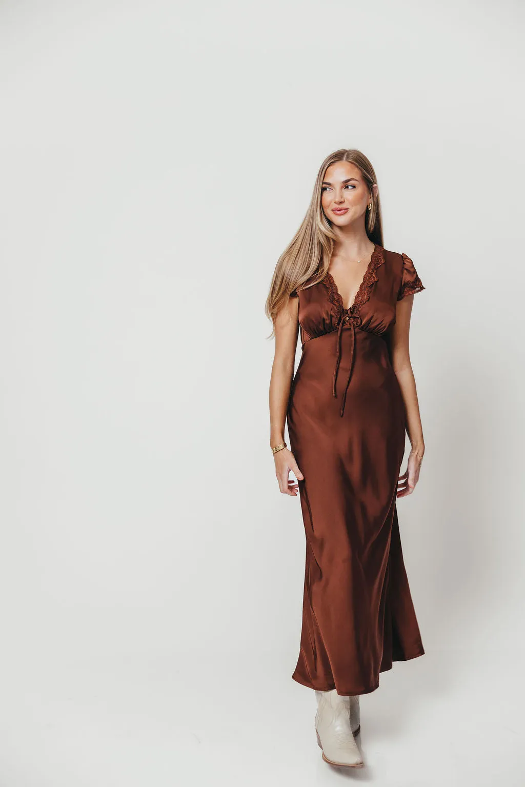 Vivienne Midi Dress in Brown sold by Worth Collective product image thumbnail 5
