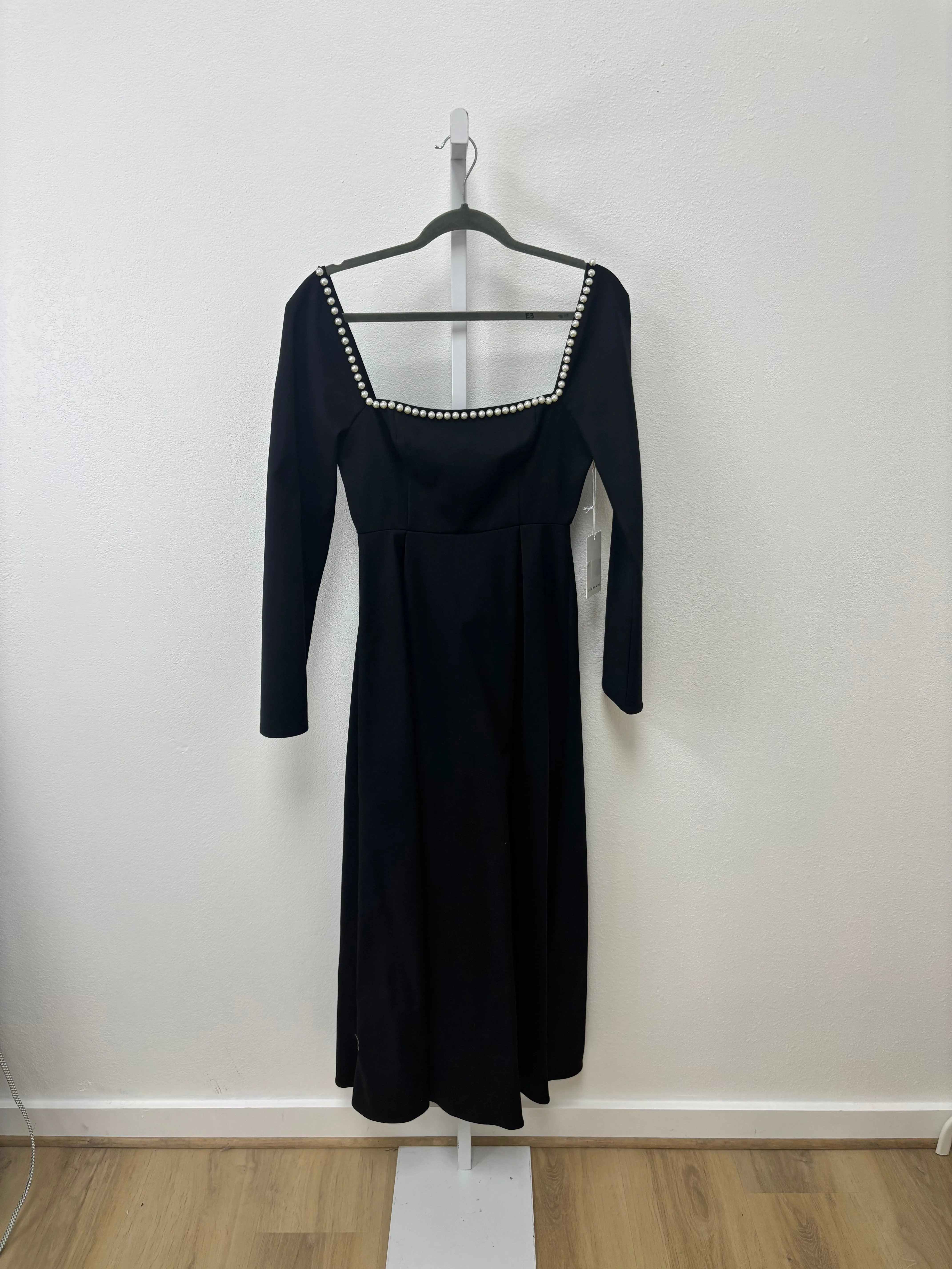 Anisa Pearl Embellished Maxi Dress in Black (Sample) sold by Worth Collective