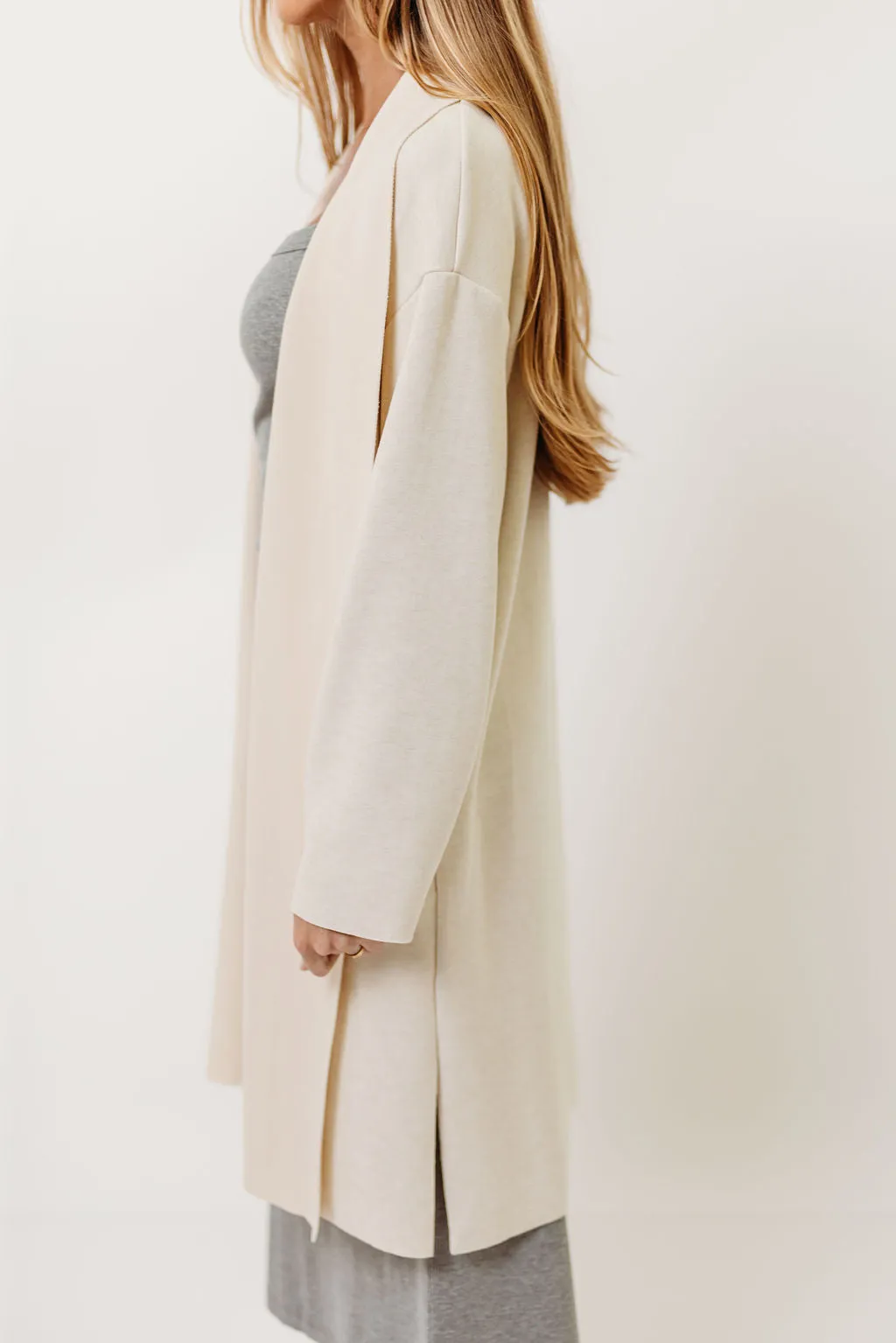 Jana Shawl Collar Open Coat in Ivory sold by Worth Collective product image thumbnail 5