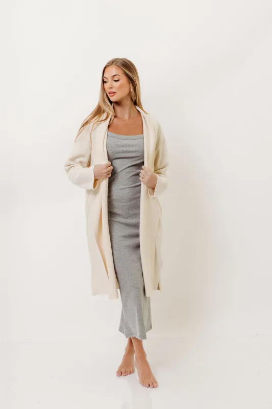 Jana Shawl Collar Open Coat in Ivory sold by Worth Collective