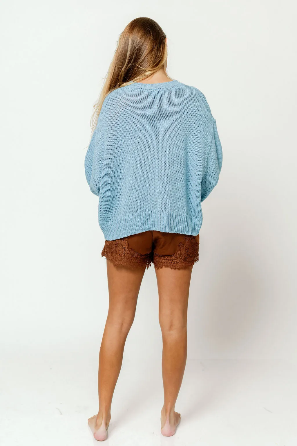 Carmella Balloon Sleeve Sweater in Blue *Final Sale* sold by Worth Collective product image thumbnail 5