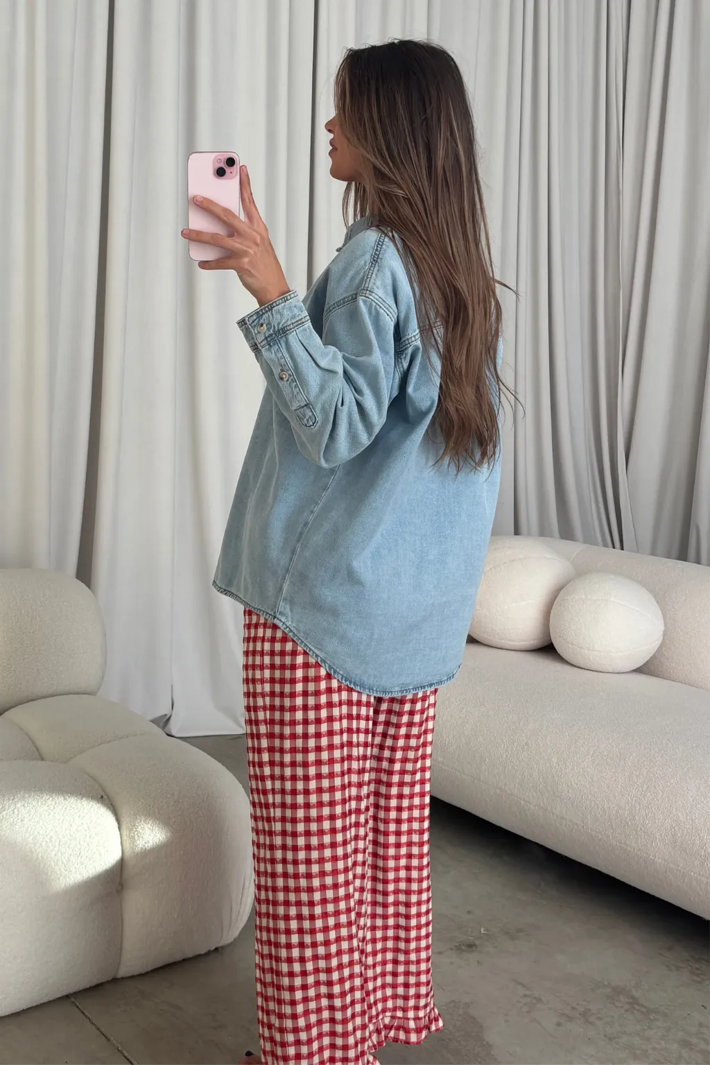 Sevyn 100% Cotton Washed Button-up Shirt in Light Denim sold by Worth Collective product image thumbnail 5