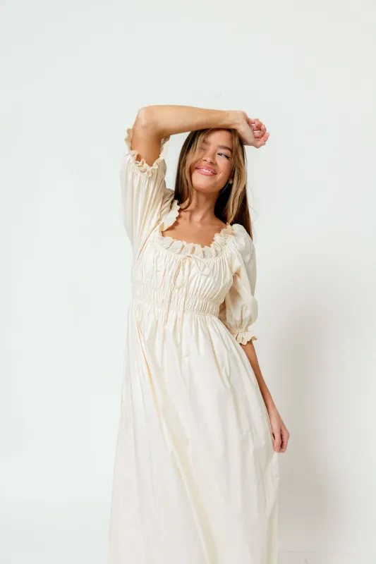 Daydreamer 100% Cotton Maxi Dress in Cream - Bump Friendly sold by Worth Collective