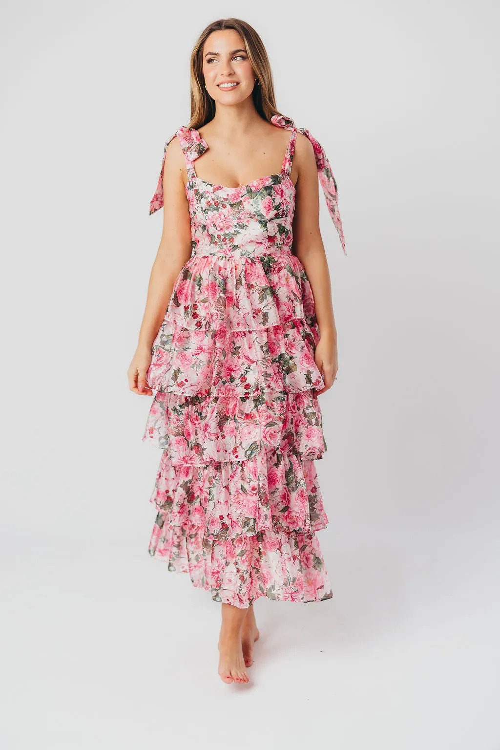 Maddie Midi Dress in Pink sold by Worth Collective product image thumbnail 3