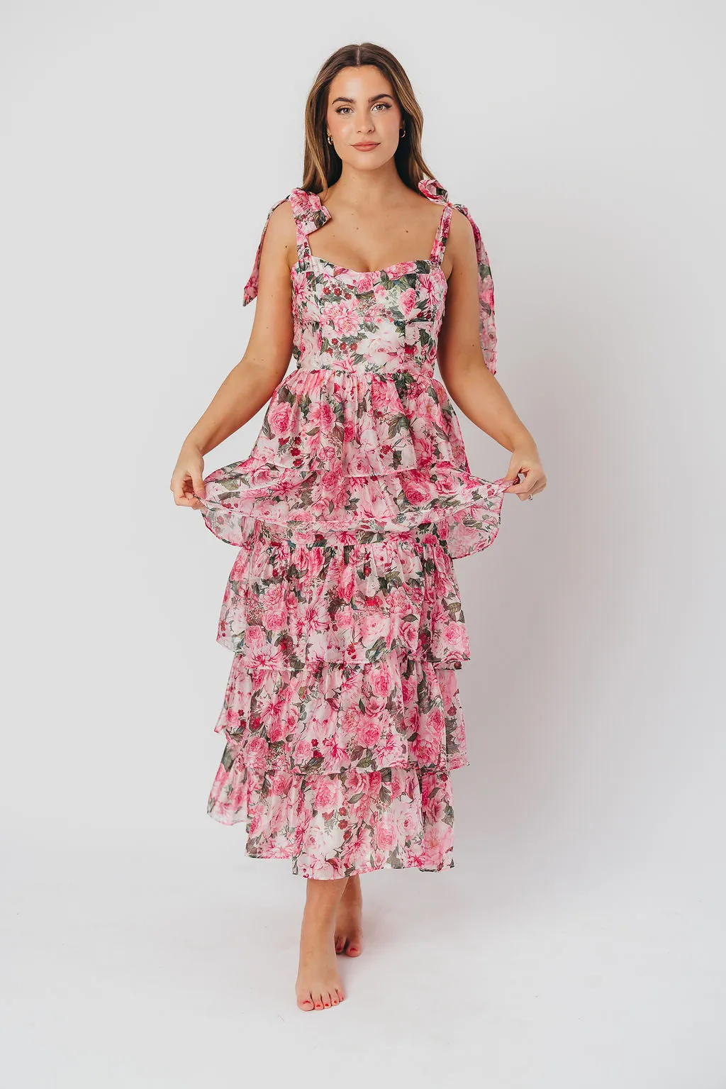 Maddie Midi Dress in Pink sold by Worth Collective product image thumbnail 2