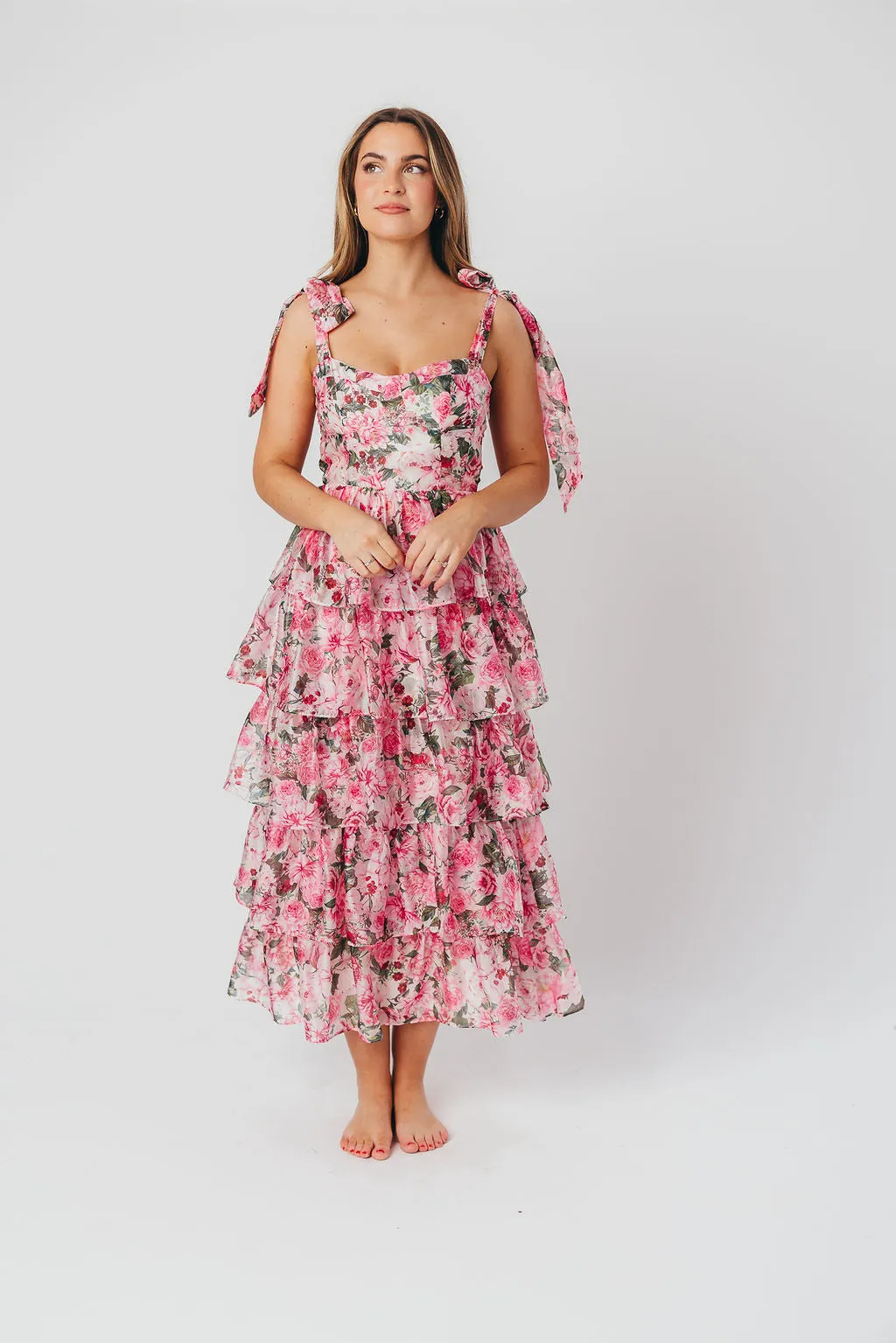 Maddie Midi Dress in Pink sold by Worth Collective product image thumbnail 4