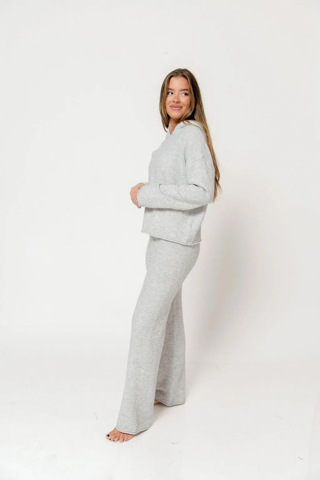 Kippa Soft Knit Hoodie and Pants Set in Grey Melange sold by Worth Collective product image thumbnail 5