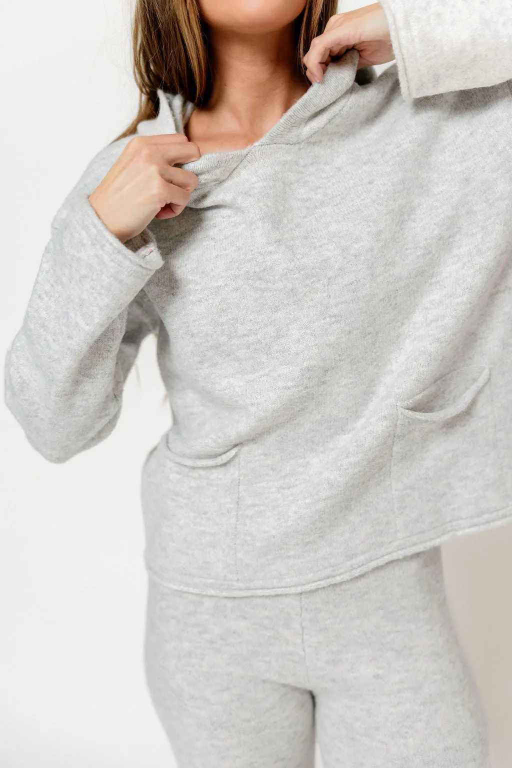 Kippa Soft Knit Hoodie and Pants Set in Grey Melange sold by Worth Collective product image thumbnail 3