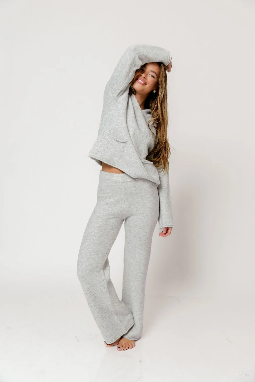 Kippa Soft Knit Hoodie and Pants Set in Grey Melange sold by Worth Collective product image thumbnail 2