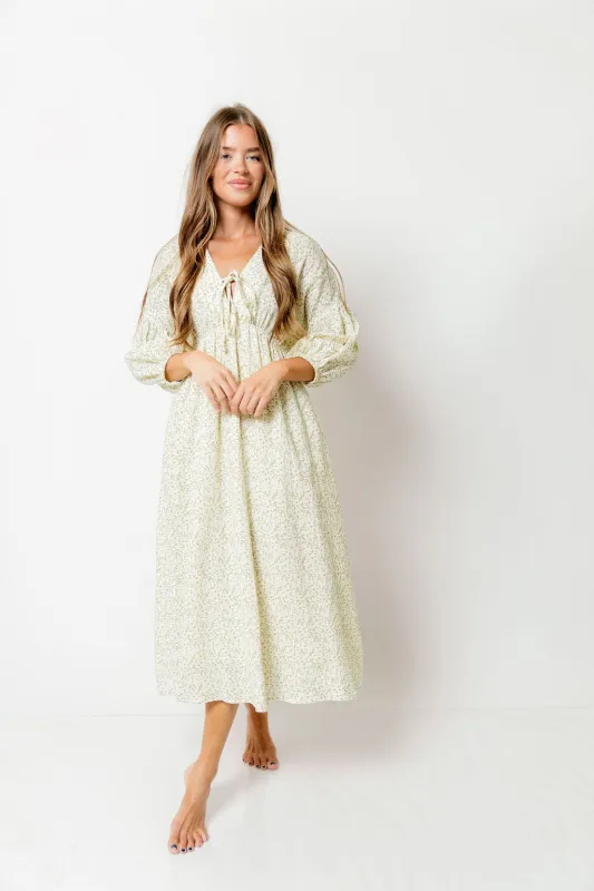 Hunter 100% Cotton Midi Dress in Ditsy - Bump Friendly sold by Worth Collective