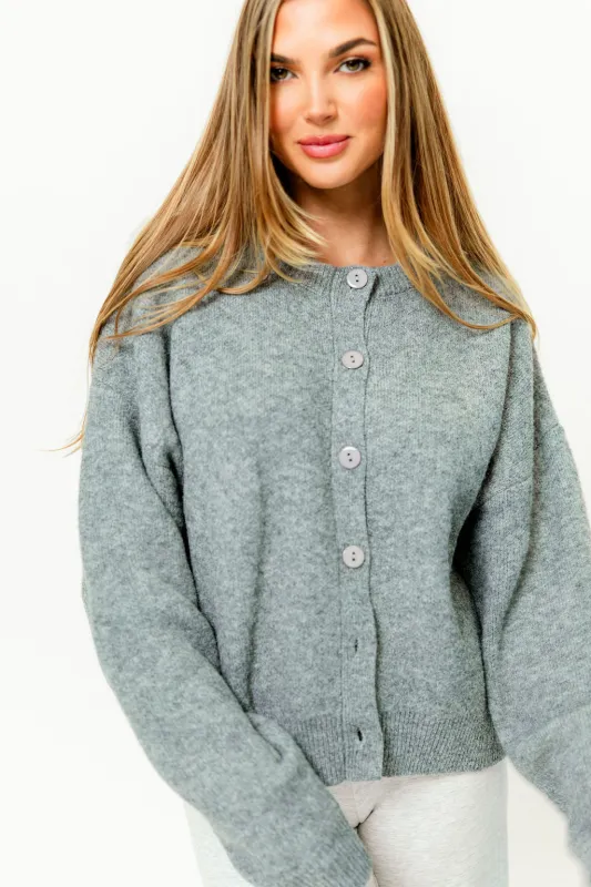 Alyssa Cardigan in Heather Grey - Nursing Friendly sold by Worth Collective