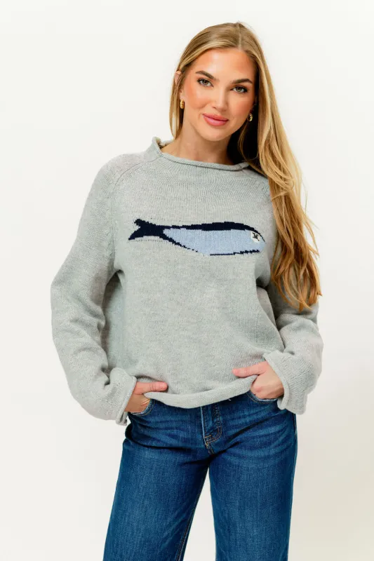 Sardine Sweater in Heather Grey sold by Worth Collective