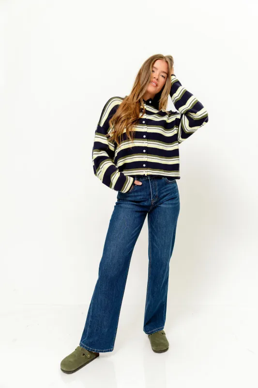 TC 4-Way Stretch High Rise Straight Leg Jeans in Dark *Final Sale* made by Risen