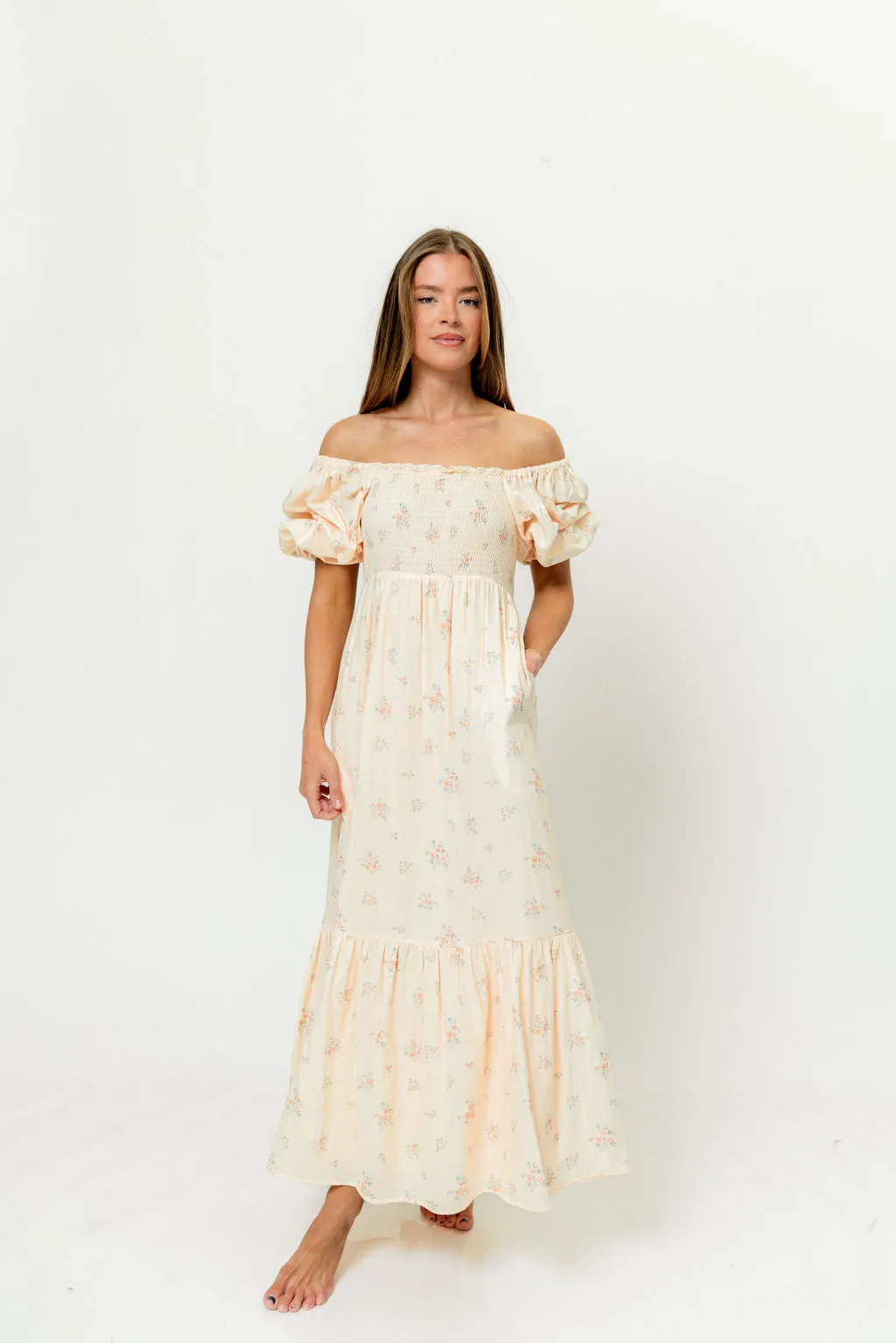 Livvy 100% Cotton Dress in Peach (Fully Lined) - Bump Friendly sold by Worth Collective product image thumbnail 5