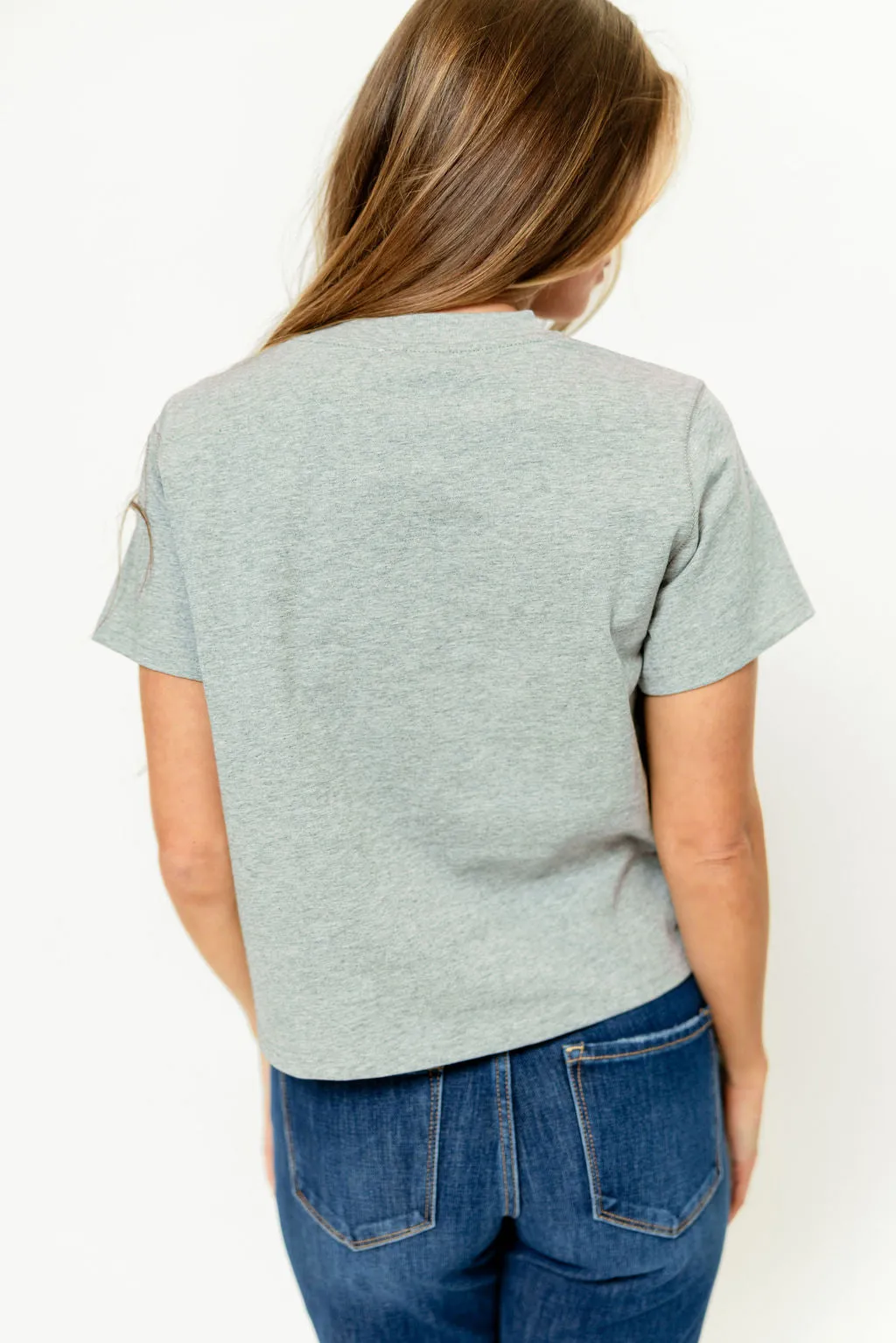 Lanie Cotton Tee in Heather Grey sold by Worth Collective product image thumbnail 5