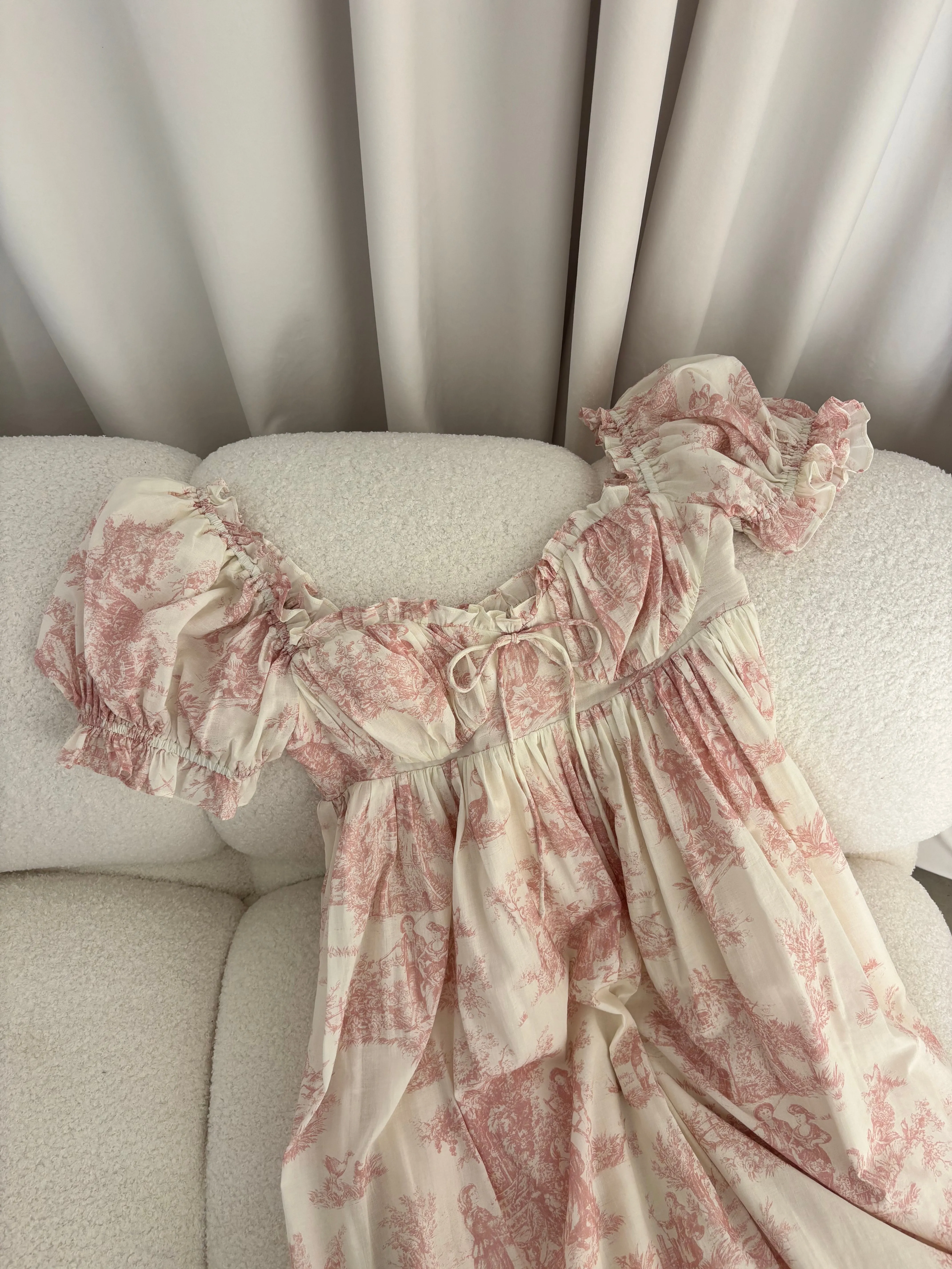 Olivia 100% Cotton Maxi Dress in Pink Toile - Bump Friendly sold by Worth Collective product image thumbnail 3