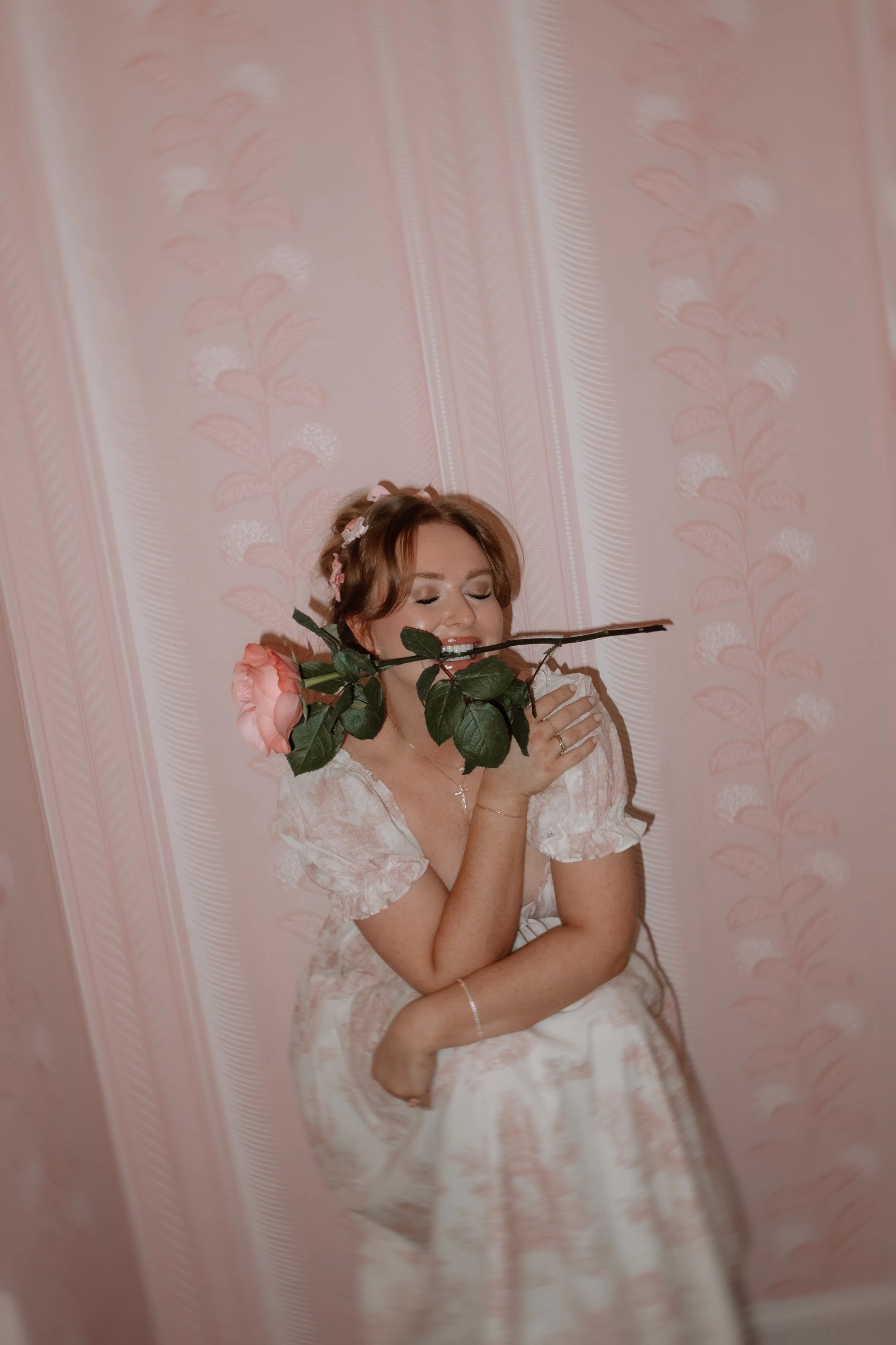 Olivia 100% Cotton Maxi Dress in Pink Toile - Bump Friendly sold by Worth Collective product image thumbnail 5